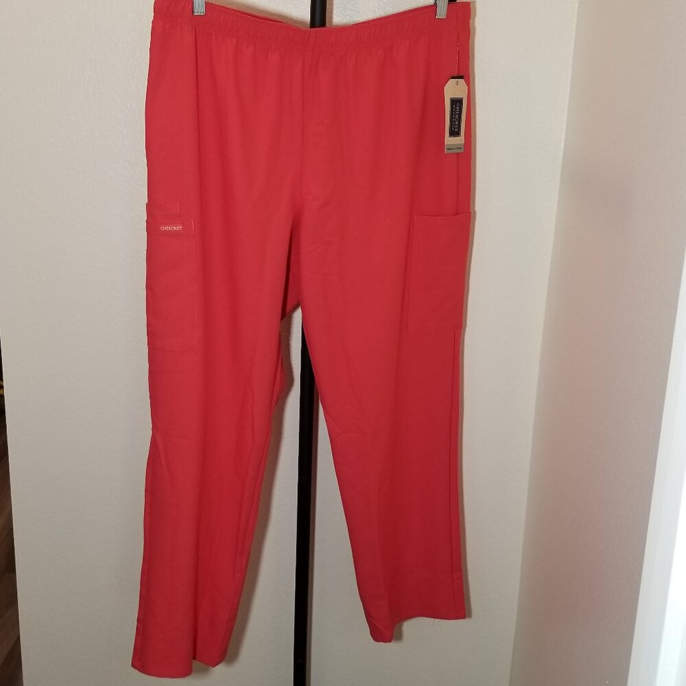 Cherokee Scrub Pants‎ Workwear Originals Ultra Elastic Waist Cargo XL Coral NWT